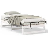 Bedframe met Draaghandvatten Wit 75 x 190 cm Massief grenenhout - thumbnail