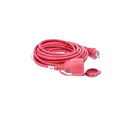 as - Schwabe 60210 Rubberen Verlengkabel met Beschermende Contactspoel Plug, IP44, 230 V/16 A, 10 meter Kabellengte, Rood