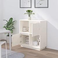 Dressoir 74x35x80 cm massief grenenhout wit - thumbnail