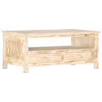 vidaXL Salontafel 90x50x40 cm massief mangohout wit - thumbnail