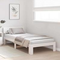 Bedframe met hoofdeinde Wit 75 x 190 cm Massief grenenhout - thumbnail