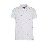 Petrol Industries regular fit polo met all over print wit - thumbnail