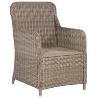 Tuinstoelen 2 st met kussens poly rattan bruin - thumbnail