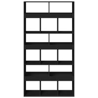 Kamerscherm 100x33x187,5 cm bewerkt hout zwart - thumbnail
