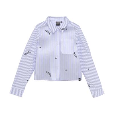 Indian Blue Jeans Winter t-shirt meisjes - blauw - cropped/strepen