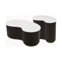 Richmond Organische Salontafel 'Mayfield' Mangohout en marmer, Set van 2 stuks - thumbnail