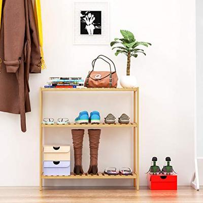 Opbergrek - Halkast - Keukenrek - Schoenenrek Bamboe met 3 vaste planken