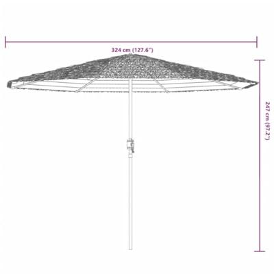 VidaXL Parasol met stalen paal 324x324x247 cm blauw