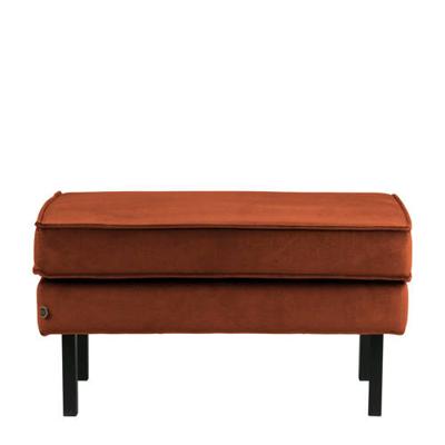 WOOOD Hocker 'Rodeo' Velvet, kleur Roestbruin