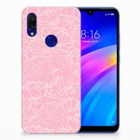 Xiaomi Redmi 7 TPU Case White Flowers - thumbnail