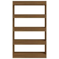 Boekenkast/kamerscherm 80x30x135 cm bewerkt hout bruin eiken - thumbnail