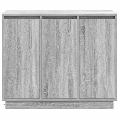 LED Sideboard Grijs Sonoma 90 x 32 x 75 cm Bewerkt hout