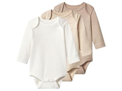 lupilu Set van 3 baby rompers (wit/beige, 86/92) lupilu Set van 3 baby rompers (wit/beige, 86/92)