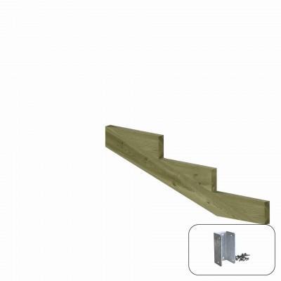 Trapbalk 3 Treden 19º + Montagebeugel