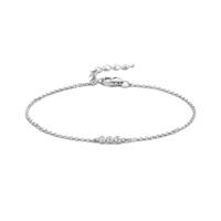 Armband Rondjes zilver-zirconia wit 1,3 mm 16-19 cm - thumbnail