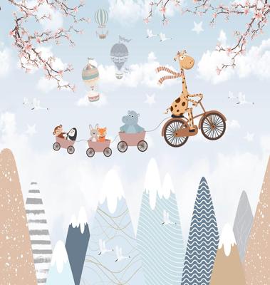 Dutch Cute Walls- Flying Cyclist 265x280cm - CW6033-1