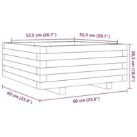 VidaXL Plantenbak 60x60x26,5 cm massief grenenhout wasbruin - thumbnail
