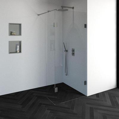 BRAUER Void inloopdouche helder glas 90x200 met 40 zijwand incl. glascoating PVD RVS-kleurig geborsteld GS-VOI2H9040200NG
