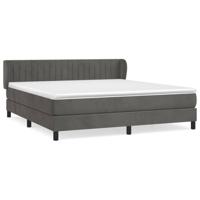Boxspring met matras fluweel donkergrijs 160x200 cm - thumbnail