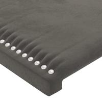 Hoofdbord met randen 83x23x118/128 cm fluweel donkergrijs - thumbnail