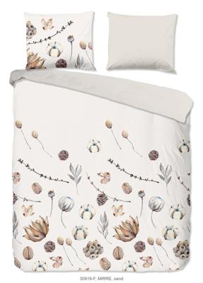 Good Morning Dekbedovertrek "droog bloemen" - Zand - (200x200/220 cm) - Katoen Flanel