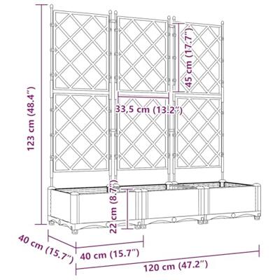 Tuin Bloempot 3 pcs Licht Grijs 120 x 40 x 125,5 cm Staal