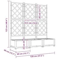 Tuin Bloempot 3 pcs Licht Grijs 120 x 40 x 125,5 cm Staal - thumbnail