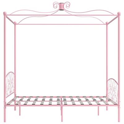 Hemelbedframe metaal roze 160x200 cm Hemelbedframe metaal roze 160x200 cm