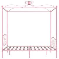 Hemelbedframe metaal roze 160x200 cm - thumbnail