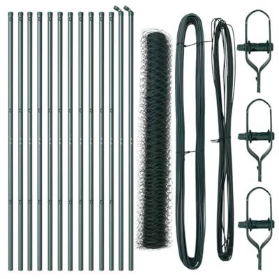 VidaXL Afrasteringspaal groen 25 x 1 m (36 mm gaas) staal