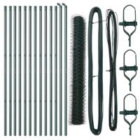 VidaXL Afrasteringspaal groen 25 x 1 m (36 mm gaas) staal - thumbnail