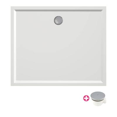 Douchebak Xenz Mariana | 120x100x4 cm | Incl.Afvoersifon-Chroom | Acryl | Rechthoekig | Wit mat Douchebak Xenz Mariana | 120x100x4 cm | Incl.Afvoersifon-Chroom | Acryl | Rechthoekig | Wit mat