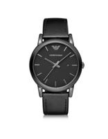 Emporio Armani klassiek herenhorloge met zwarte wijzerplaat - thumbnail