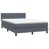 Boxspring met matras fluweel donkergrijs 160x220 cm - thumbnail