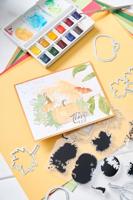 Sizzix • clear stamp set a5 with framelits die pencil line harvest 23pcs - thumbnail