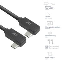 ACT USB 3.0 10Gbps 60W USB Type-C (haaks horizontaal) - USB Type-C (haaks horizontaal) 0.5m - thumbnail