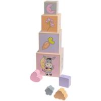 Happy People stapelblokken ezel 8 delig roze - thumbnail