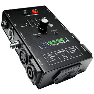 Mackie Kabel Tester, 5-weg schakelaar Batterijgevoede Connector Test, Zwart, (MTest-1)