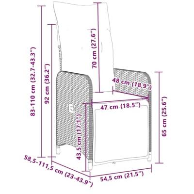 3-delige Bistroset met kussens poly rattan bruin 3-delige Bistroset met kussens poly rattan bruin