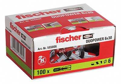 6mm plug Duopower 6x30mm met kraag universeel voor muur gipsplaat hollewand