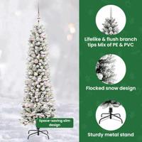 Kunstkerstboom met 300 LED Wit 180 cm PVC en Metaal en Plastic - thumbnail