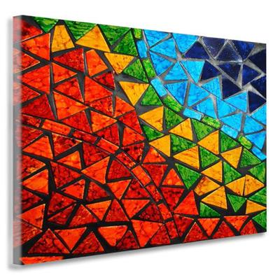 Schilderij - Mozaiek, premium print, 3 maten, Wanddecoratie voor huiskamer en slaapkamer.