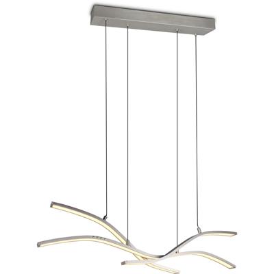 LED Hanglamp - Trio Select Spider - 1 Lichtpunt van 46 Watt - Dimmer - Aanpasbare Lichtkleur - Geheugenfunctie - Nachtlamp - Mat Nikkel - Metaal