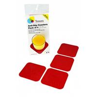 Tenura Anti-slip onderzetters rood vierkant 9x9 cm - thumbnail