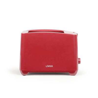 Broodrooster voor 2 sneetjes - LIVOO - DOD162RC - 750 W - Instelbare thermostaat: 7 standen - Rood