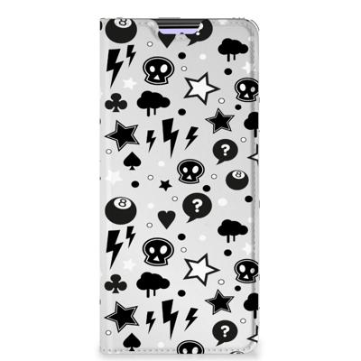 Mobiel BookCase Xiaomi Redmi Note 10 Pro Silver Punk Mobiel BookCase Xiaomi Redmi Note 10 Pro Silver Punk