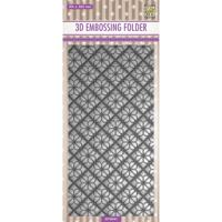 Nellie's Choice • 3d embossing folder achtergrond bloemen 10,5x20,5cm - thumbnail