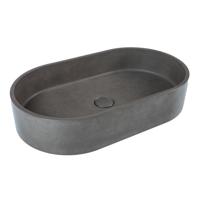 Waskom Cipi Beton Zero 60x35x12 cm Ovaal Mat Beton Grijs Cipi - thumbnail