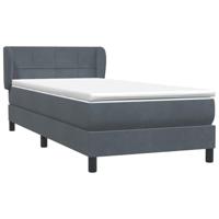 Boxspring met matras fluweel donkergrijs 80x220 cm - thumbnail