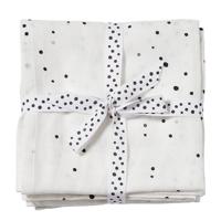 Done by Deer hydrofiele wikkeldekens 120x120 Dreamy dots (set van 2) Black/White - thumbnail